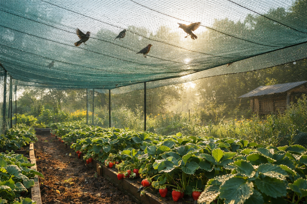 Cum contribuie plasa de umbrire la protejarea plantelor de păsări?
