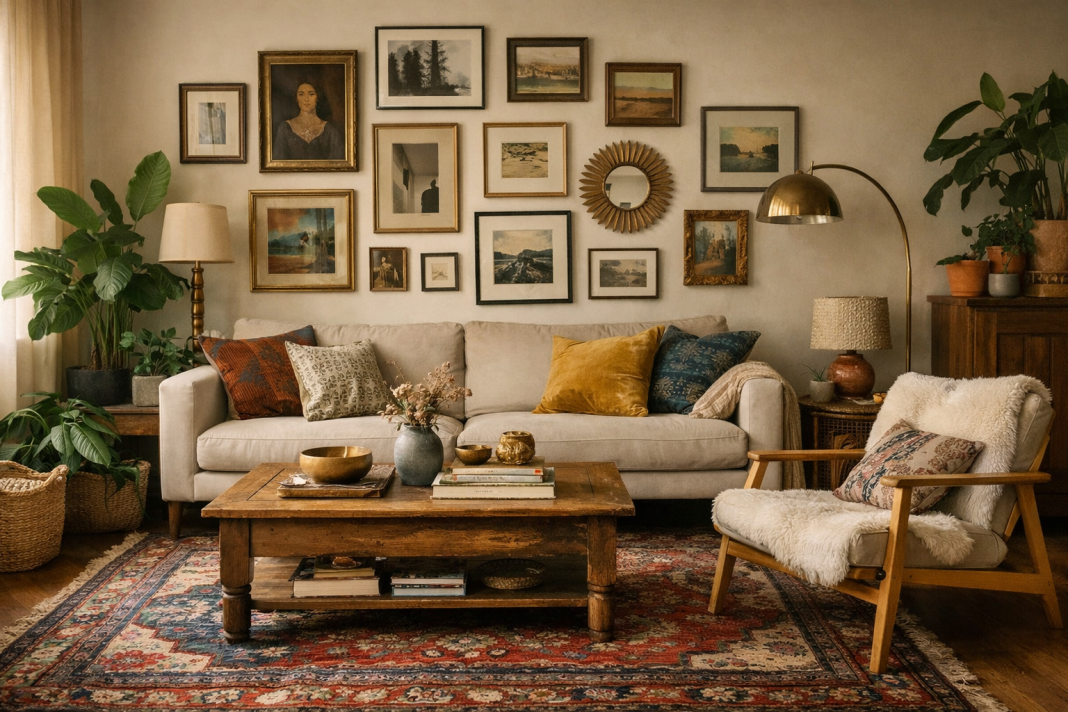 Cum să decorez o cameră de zi în stil eclectic?