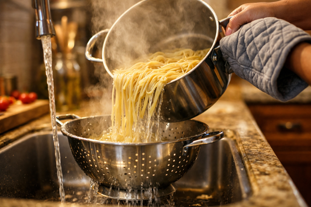 Cum se utilizează o strecurătoare pentru a face paste perfect gătite?