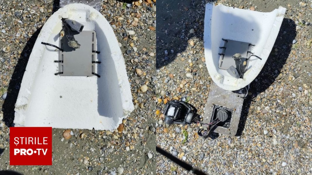 Resturi de dronă găsite în Marea Neagră, aproape de Olimp. Salvamarii le-au observat la 30 de metri de plajă.